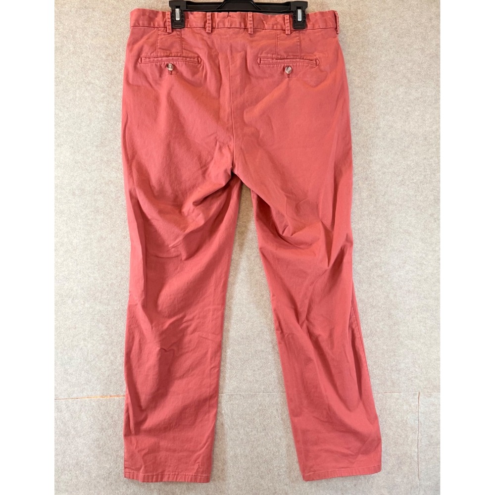 Peter‎ Millar Chino Pants 36 FLAT FRONT Golf Casual Coral Pink Preppy Cotton - Picture 4 of 9